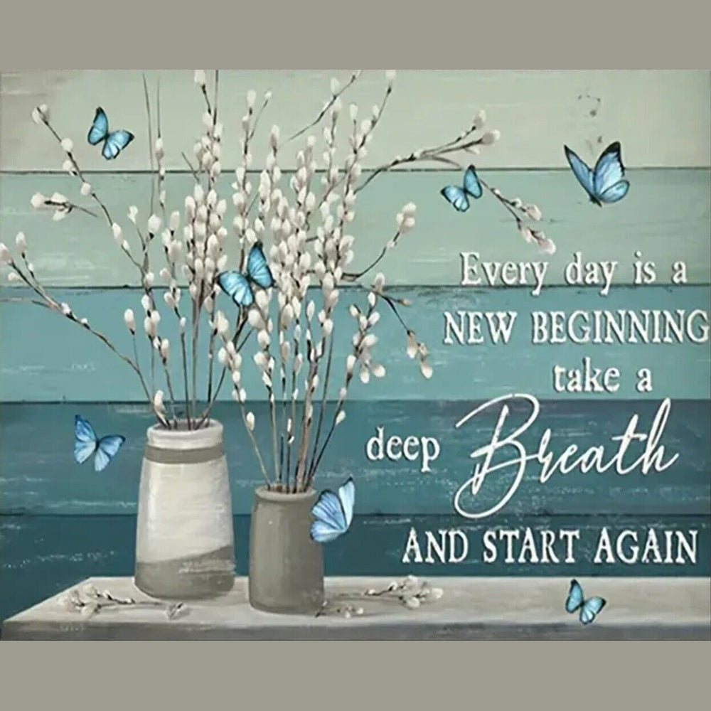 Every Day Is A New Beginning 11.8" x 15.7" Framed Canvas Wall Art NEW! Home & Garden:Home Décor:Posters & Prints Style Your Walls